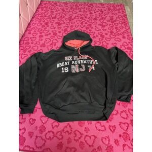 Six Flags‎ New Jersey L Hoodie Black A1-0055